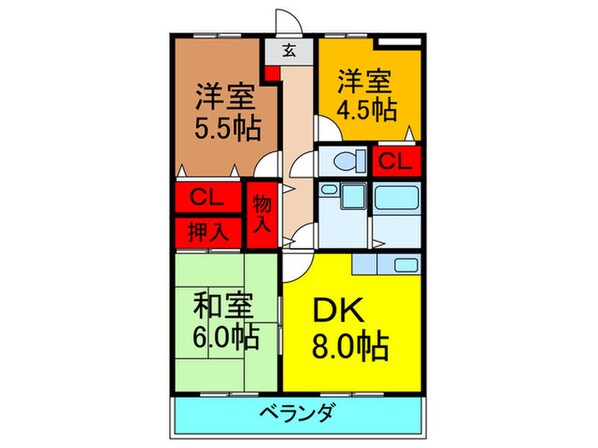 フリーディオ山之上の物件間取画像